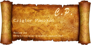 Czigler Paszkál névjegykártya